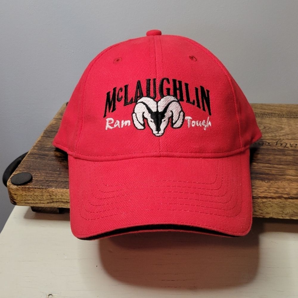 Dodge Ram Tough Hat Red Adult Velcro Back